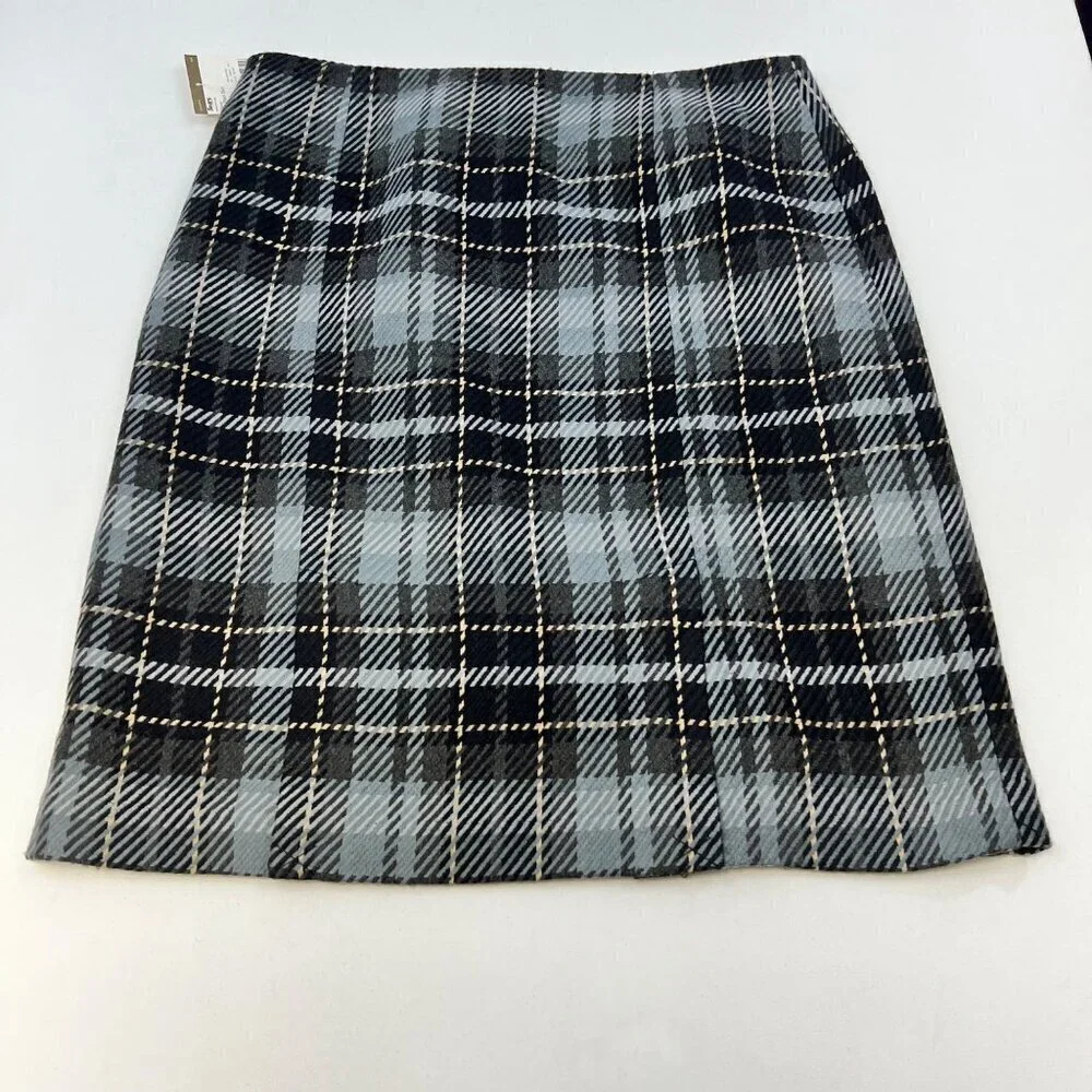 Covington Women’s Plaid Skirt Wool Blend Multicolor Size 14 New Zip